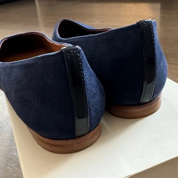 Margaux Navy Suede Flats - Picture 3 of 6